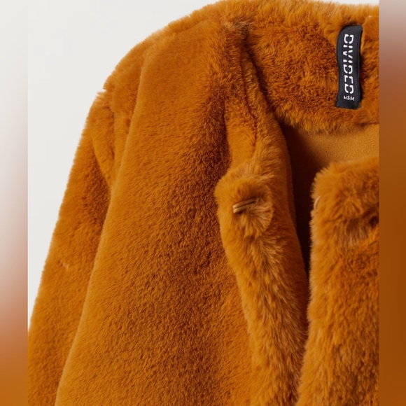 H&M Mustard Yellow Faux Fur Jacket
Size Medium - Picture 2 of 4